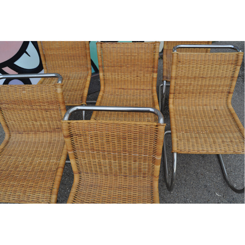Set of 8 Knoll chairs, MIES VAN DER ROHE - 1980S