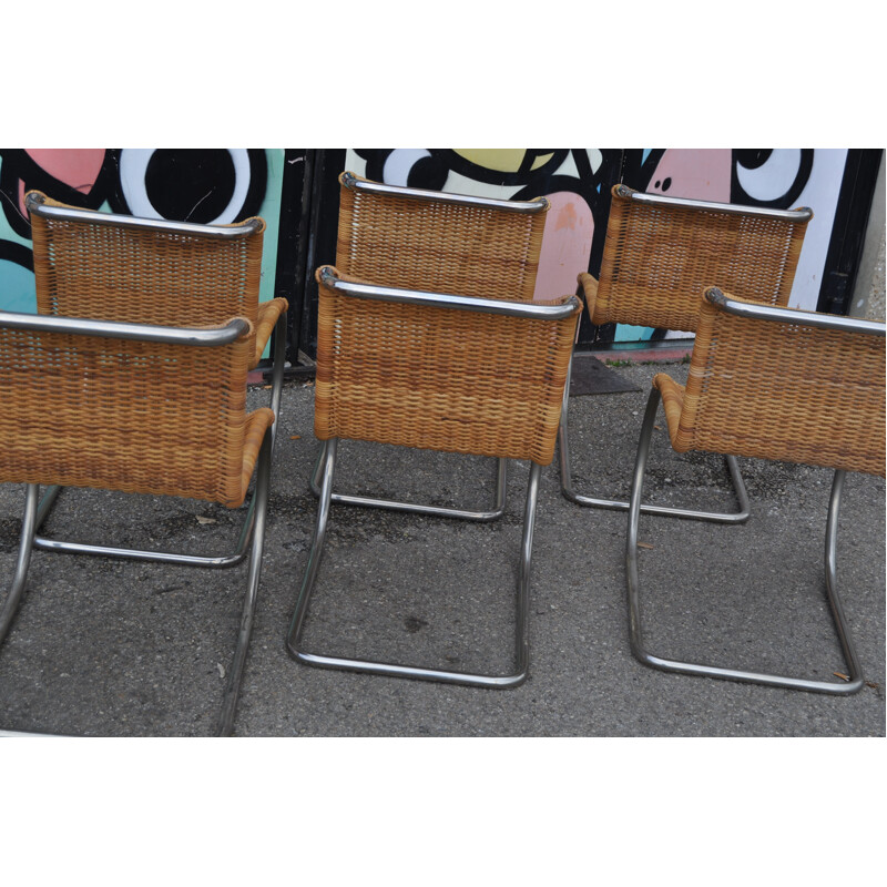 Set of 8 Knoll chairs, MIES VAN DER ROHE - 1980S