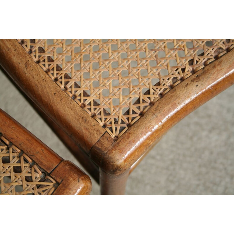 Set of 6 vintage french chairs in cane 1930