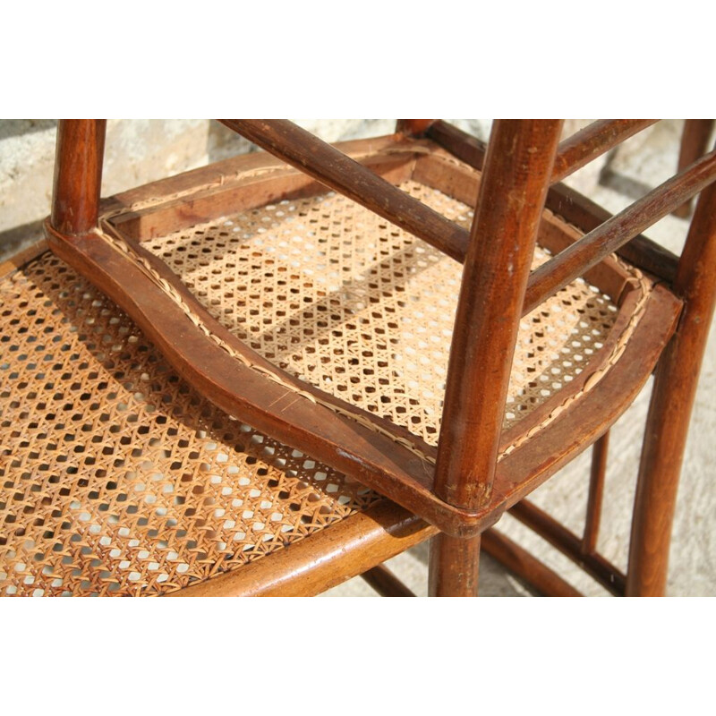 Set of 6 vintage french chairs in cane 1930