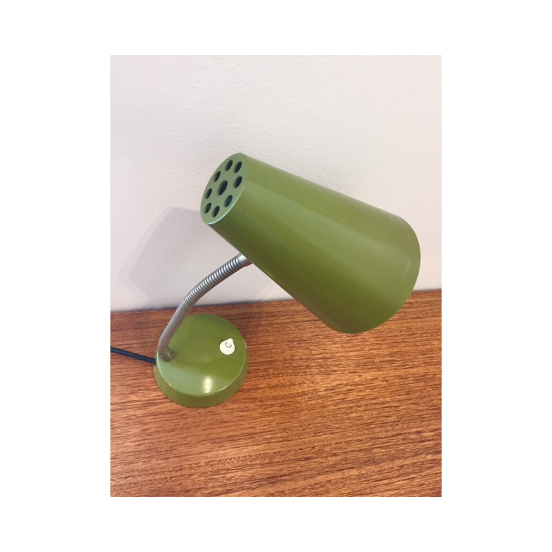 Vintage desk lamp in green sheet steel and metal - 1960s