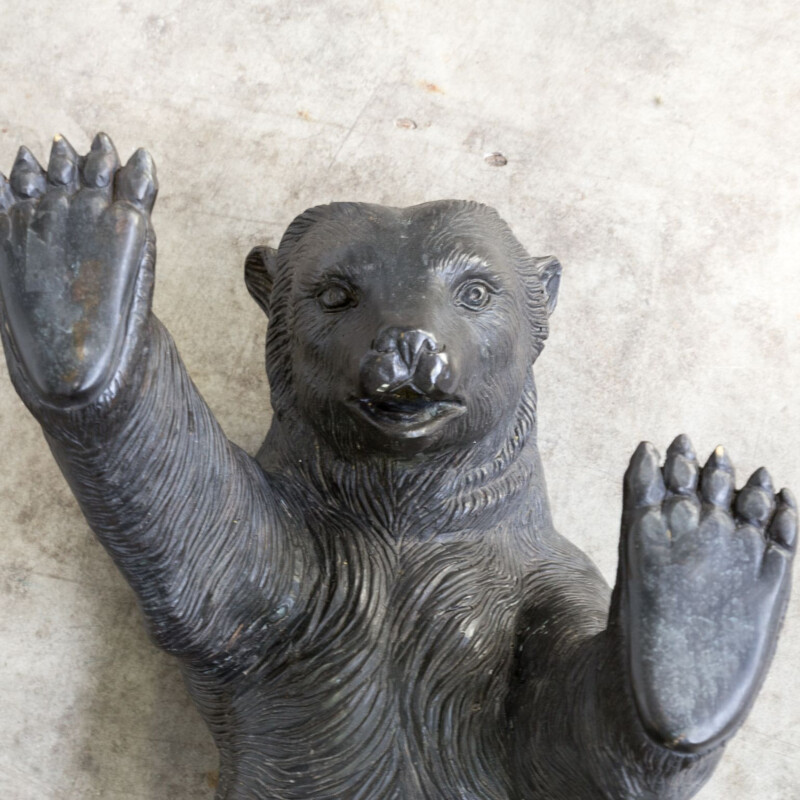 Vintage coffee table bear foot in bronze 1970s