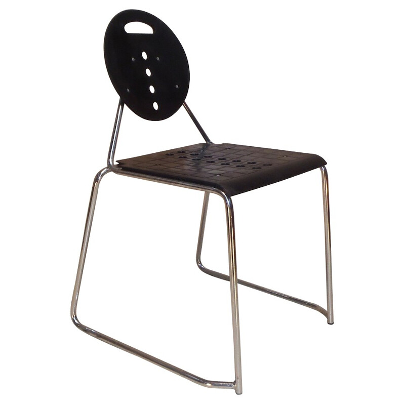 Set van 6 vintage metalen bureaustoelen van Carlo Bimbi en Nilo Gioacchini, 1980