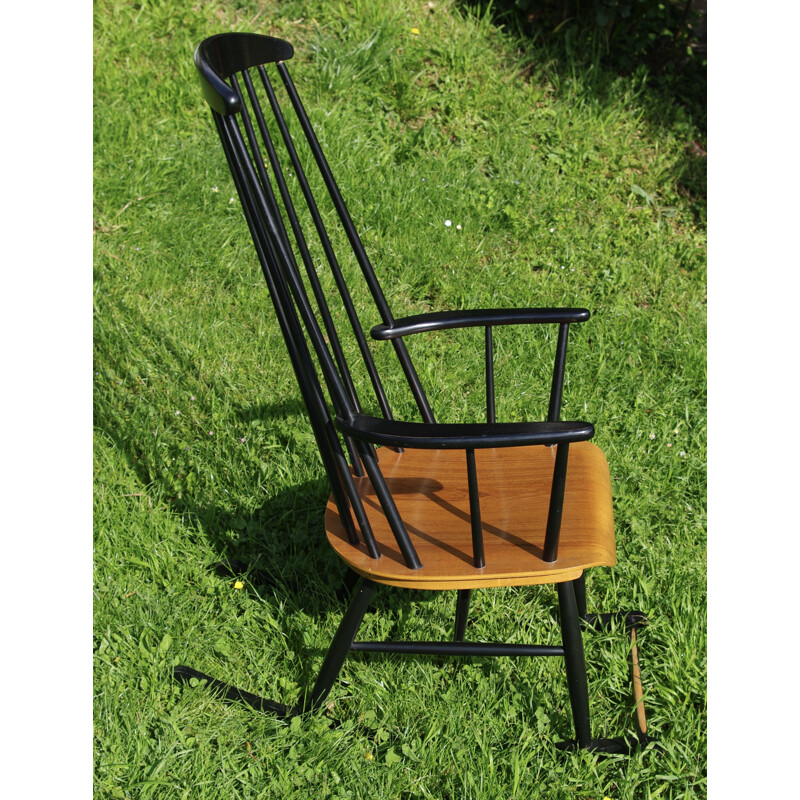 Rocking chair scandinave bicolore 1960