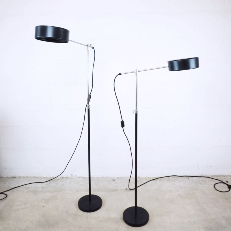 Vintage black metal floor lamp