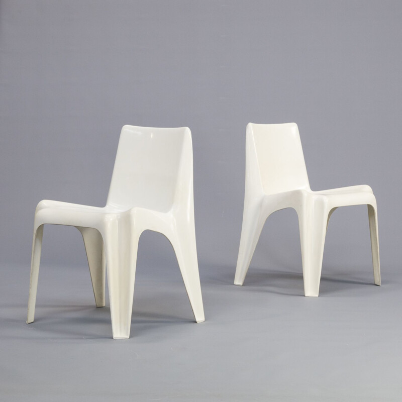 Pair of white BA1171 chairs by Helmut Bätzner