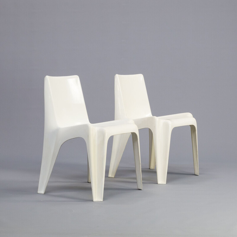 Pair of white BA1171 chairs by Helmut Bätzner