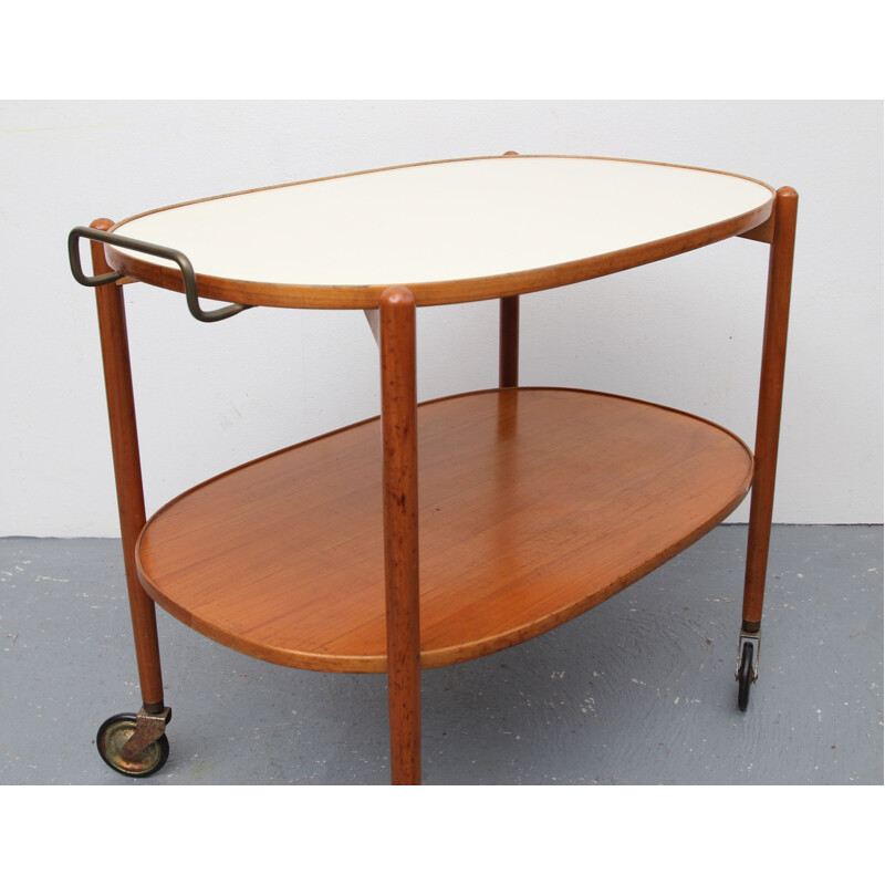 Vintage trolley in cherrywood and formica