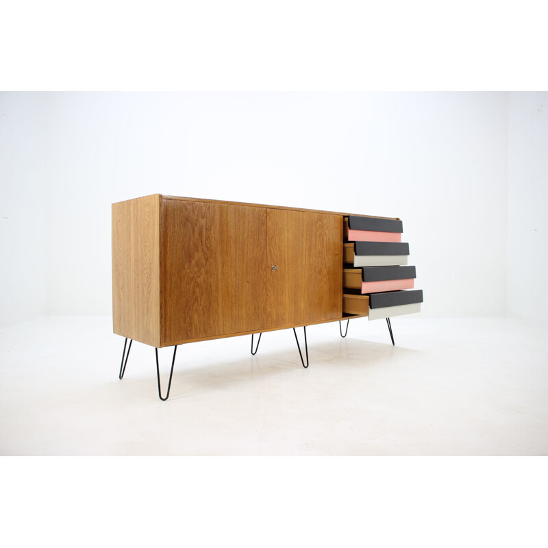 Vintage chest of drawers in oak by Jiří Jiroutek, 1960s