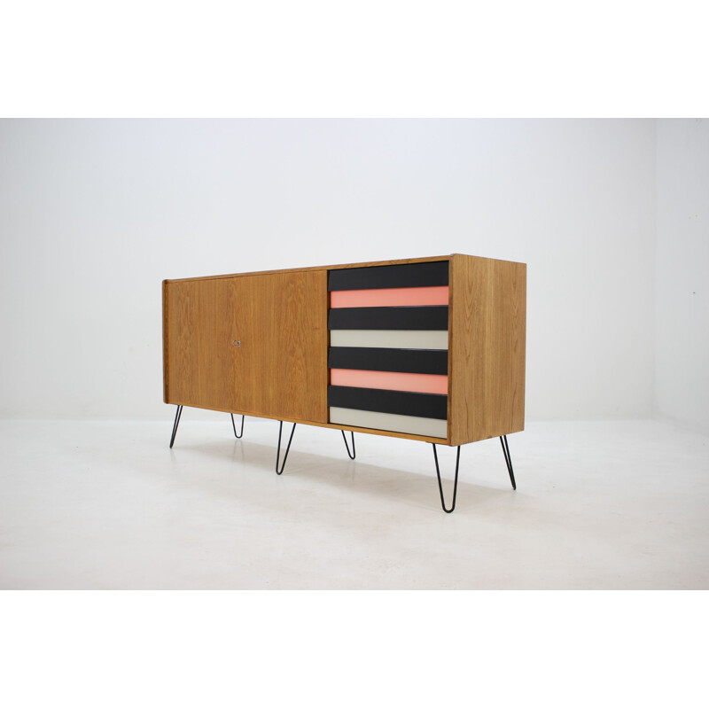 Vintage chest of drawers in oak by Jiří Jiroutek, 1960s