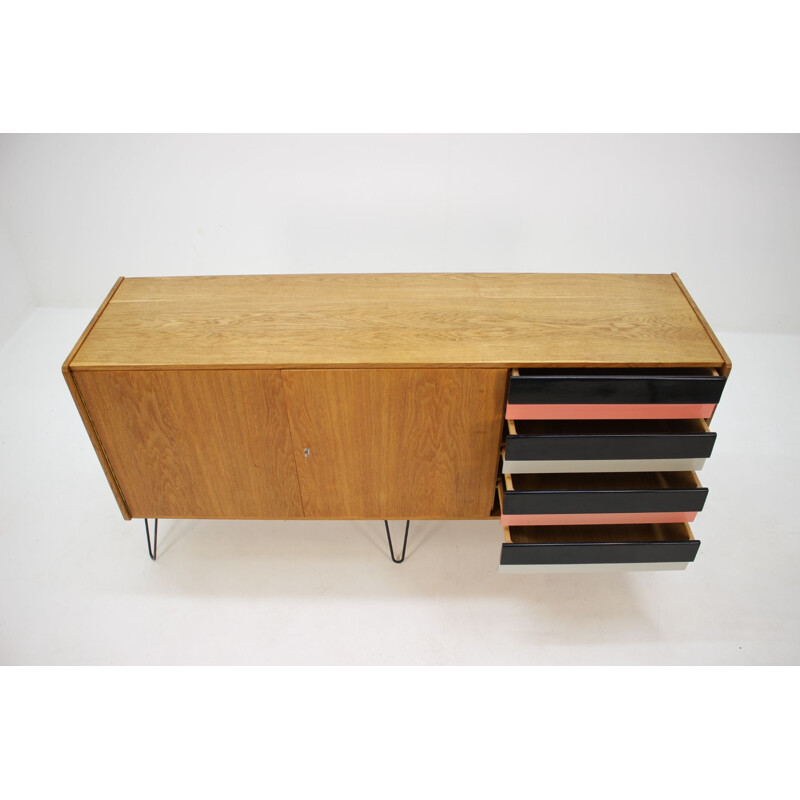 Vintage chest of drawers in oak by Jiří Jiroutek, 1960s
