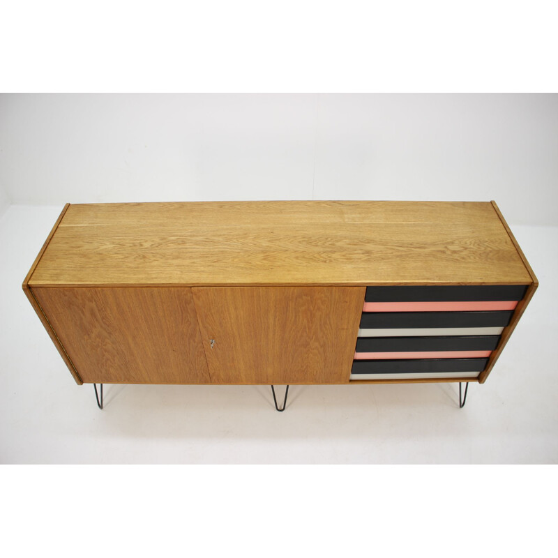 Vintage chest of drawers in oak by Jiří Jiroutek, 1960s