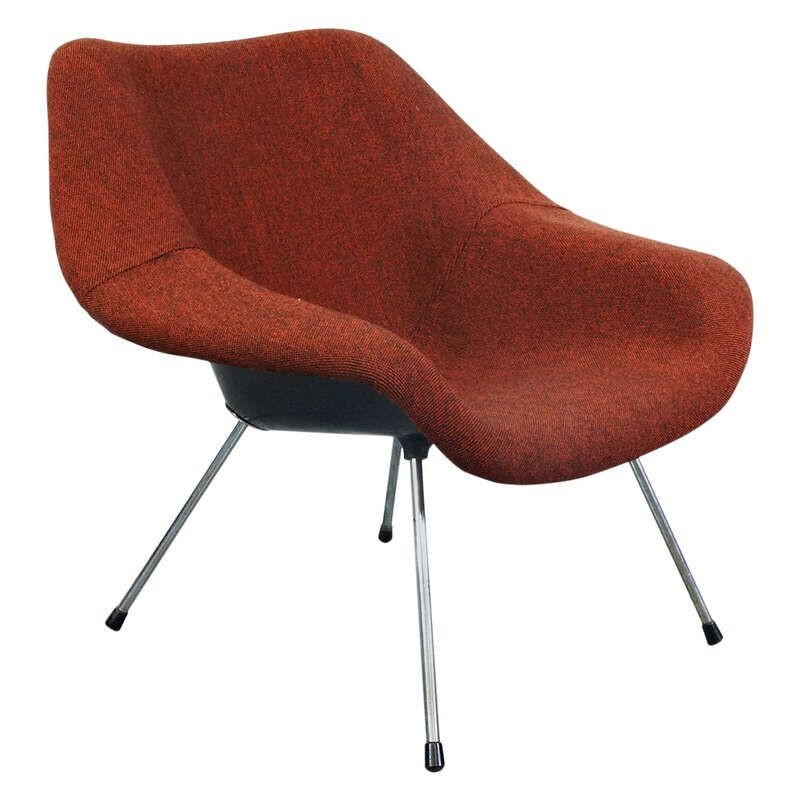 Vintage red armchair by Jupp Ernst 1950