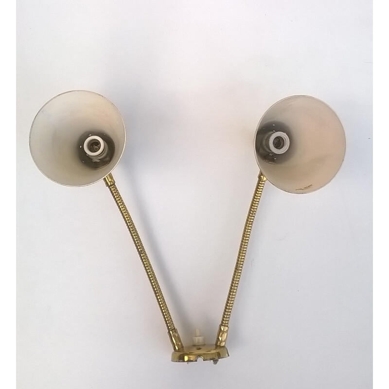 Brass and colored metal Stilux wall lamp - 1950s