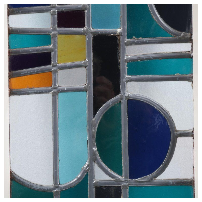 Vintage wall decoration in glass by Roger Vandeweghe for Amphora Brugge 1960