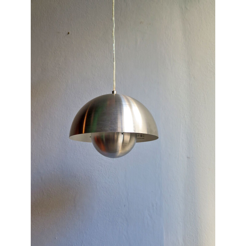 Vintage pendant lamp in aluminium 1980