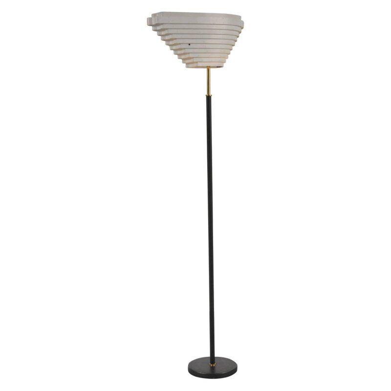 Vintage Floor Lamp by Alvar Aalto for Valaistustyö 1956 Finland