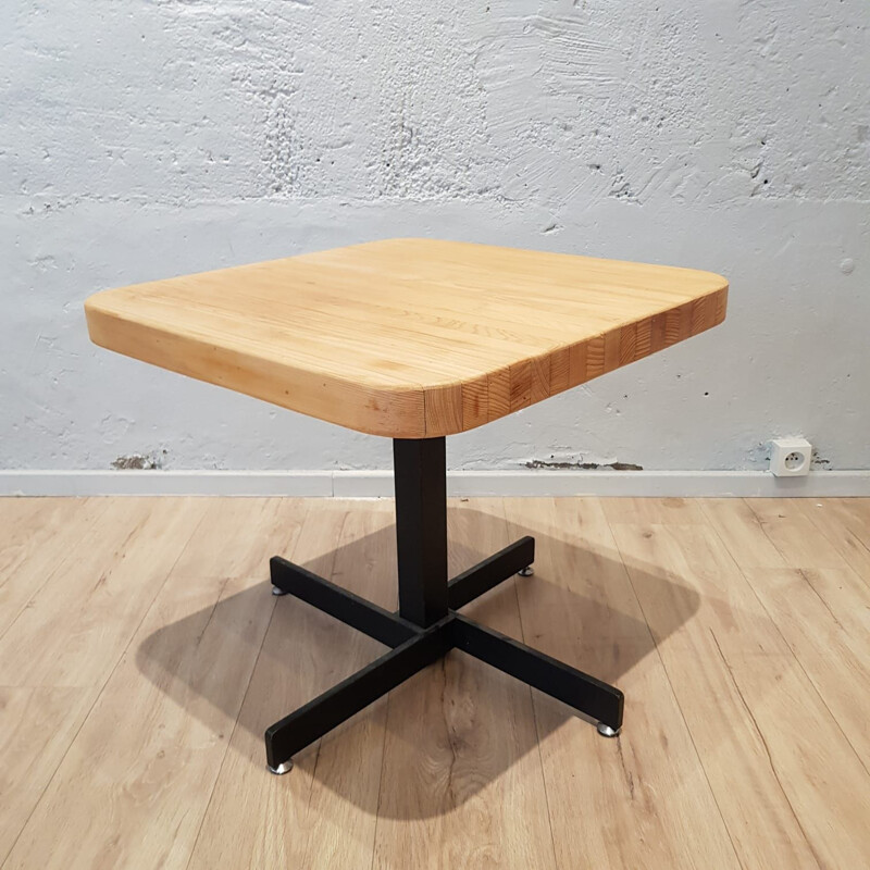 Vintage table Les Arcs in solid pine by Charlotte Perriand, France 1960