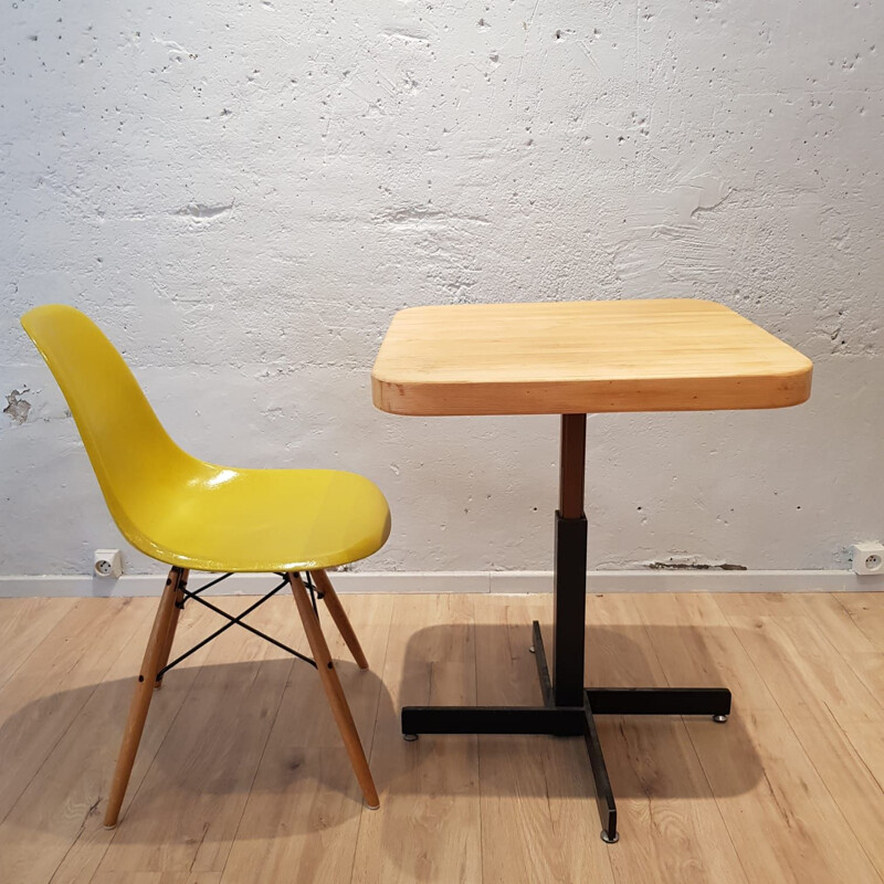 Vintage table Les Arcs in solid pine by Charlotte Perriand, France 1960