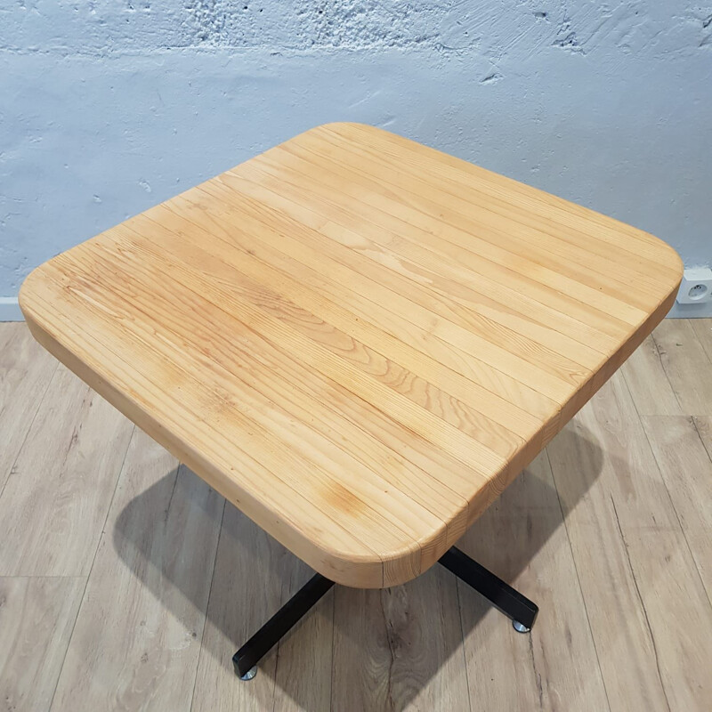 Vintage table Les Arcs in solid pine by Charlotte Perriand, France 1960