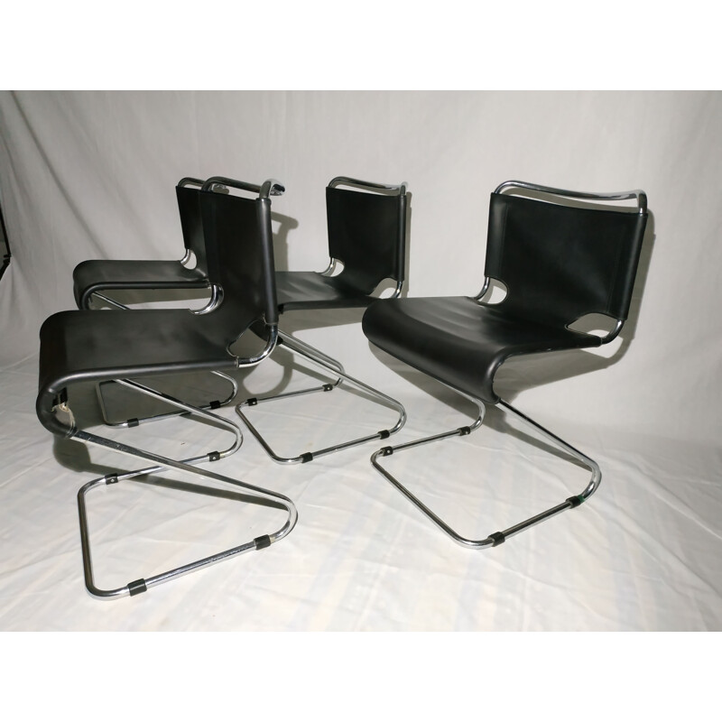 Set of 4 vintage chairs Biscia by Pascal Mourgue for Steiner 1970