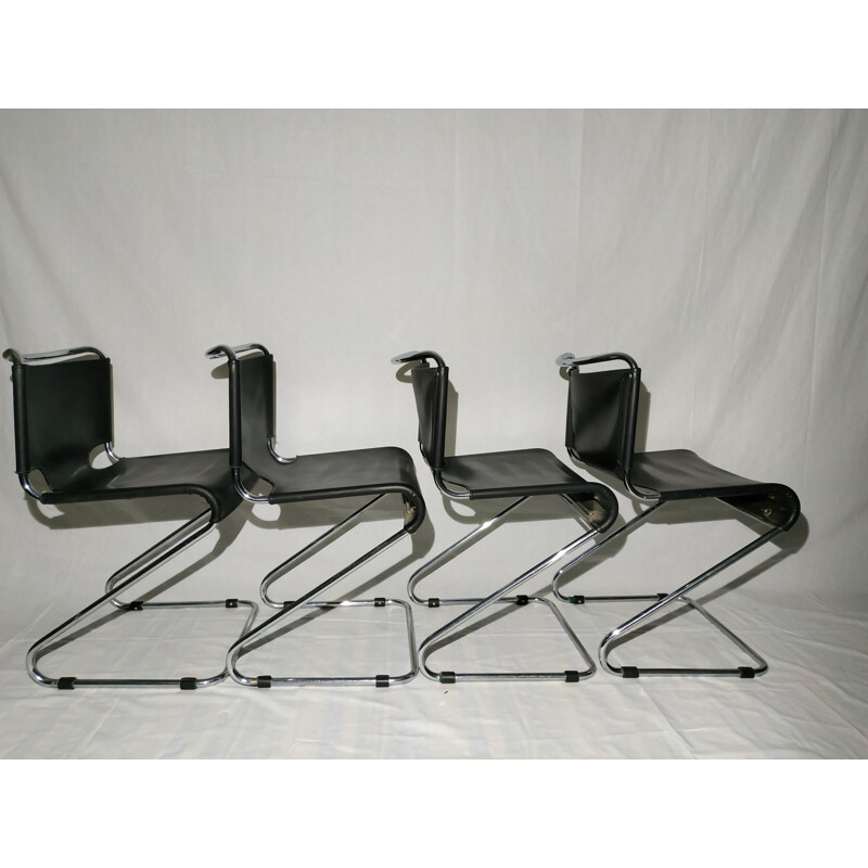 Set of 4 vintage chairs Biscia by Pascal Mourgue for Steiner 1970