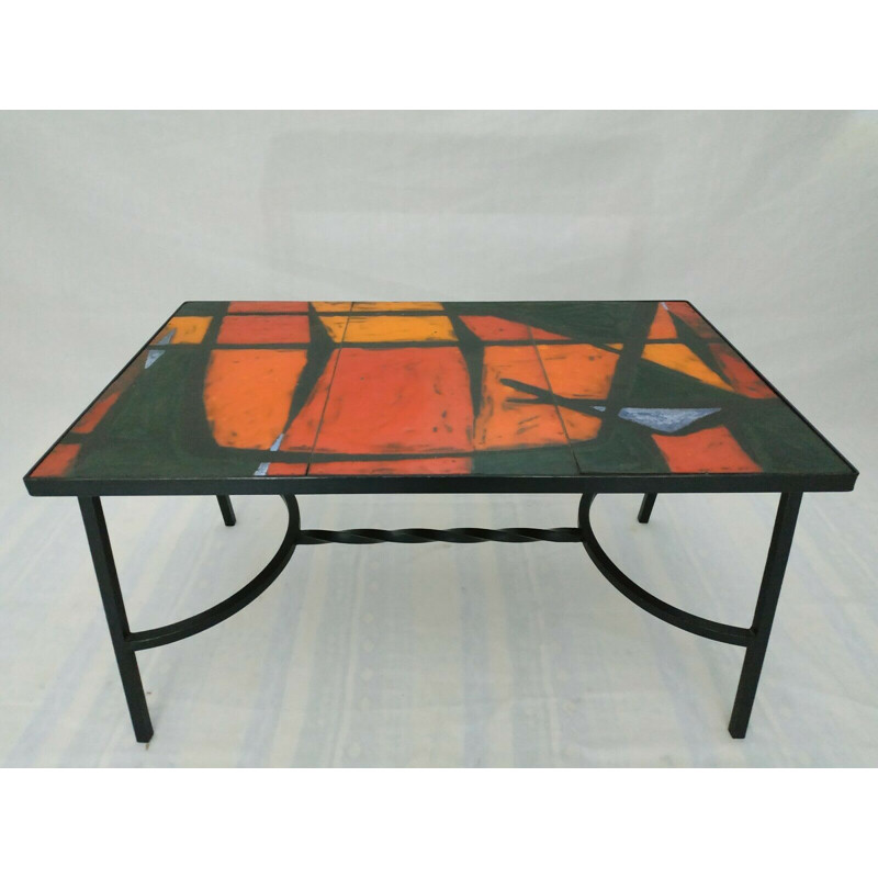 Vintage coffee table in ceramic 1950s