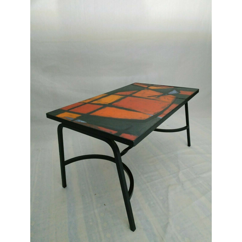 Vintage coffee table in ceramic 1950s