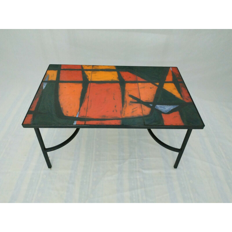 Table basse vintage en céramique années 50
