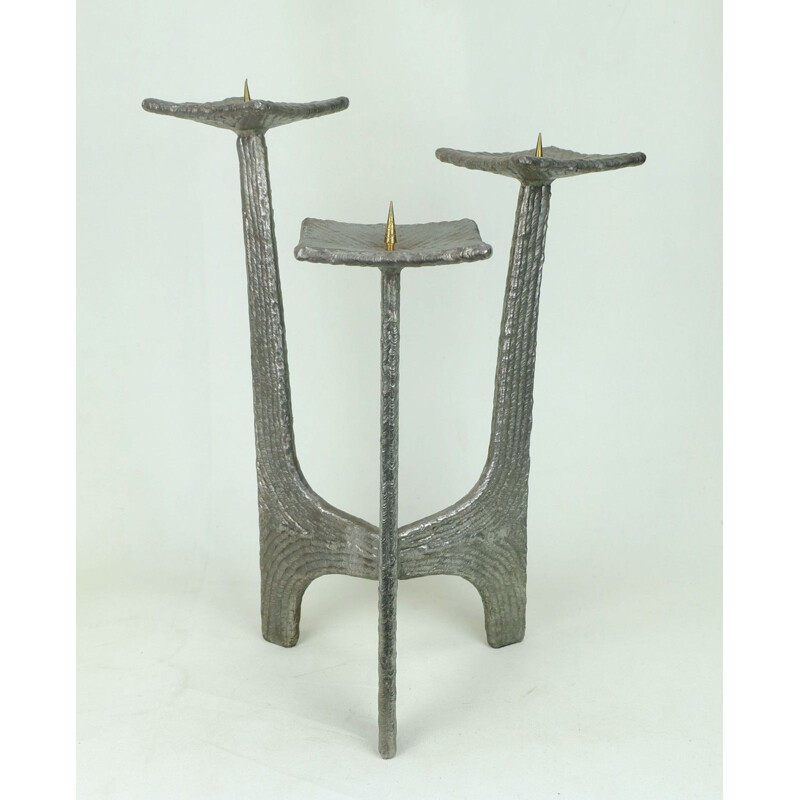 Vintage candlestick three-legged in iron Germany 1960s