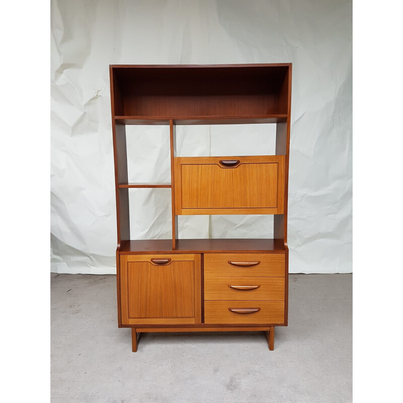 Vintage wall bookcase in teak by Stonehill