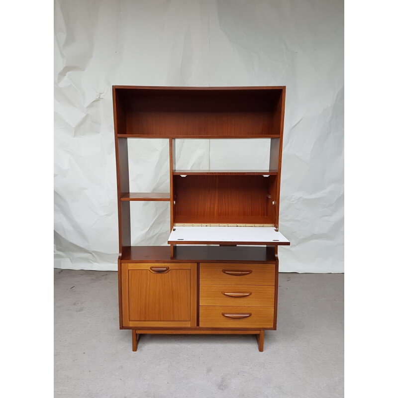 Vintage wall bookcase in teak by Stonehill