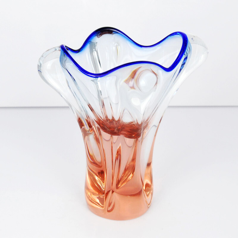 Multicolored glass vase by Jozef Hospodka