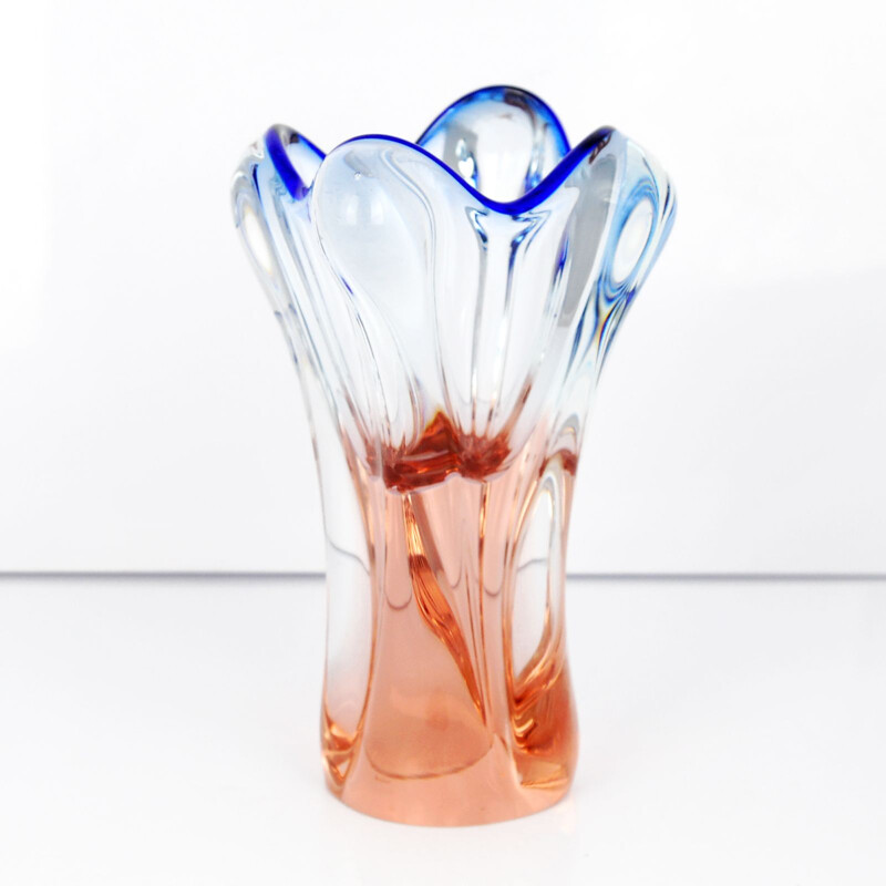 Multicolored glass vase by Jozef Hospodka