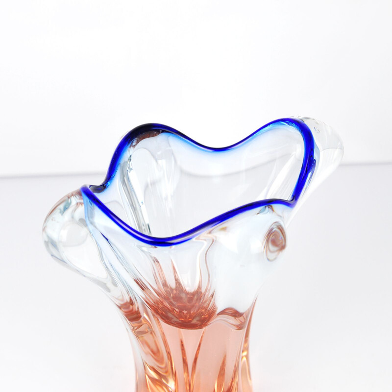 Multicolored glass vase by Jozef Hospodka