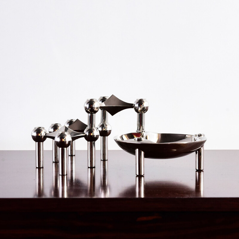 Modular candleholder in metal by Stoffi & Nagel