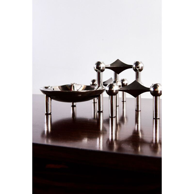 Modular candleholder in metal by Stoffi & Nagel
