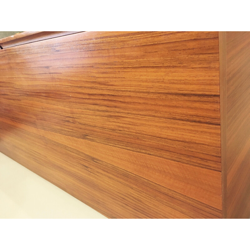 Vintage hanging sideboard in walnut and brass