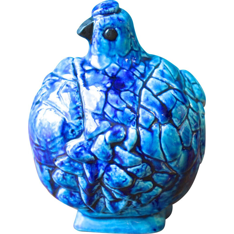 Figurine vintage en céramique bleue, Henrik ALLERT - 1968