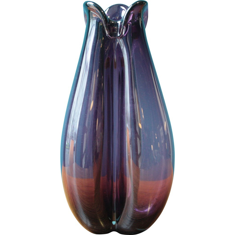 Holmegaard tall glass vase, Per LÜTKEN - 1955