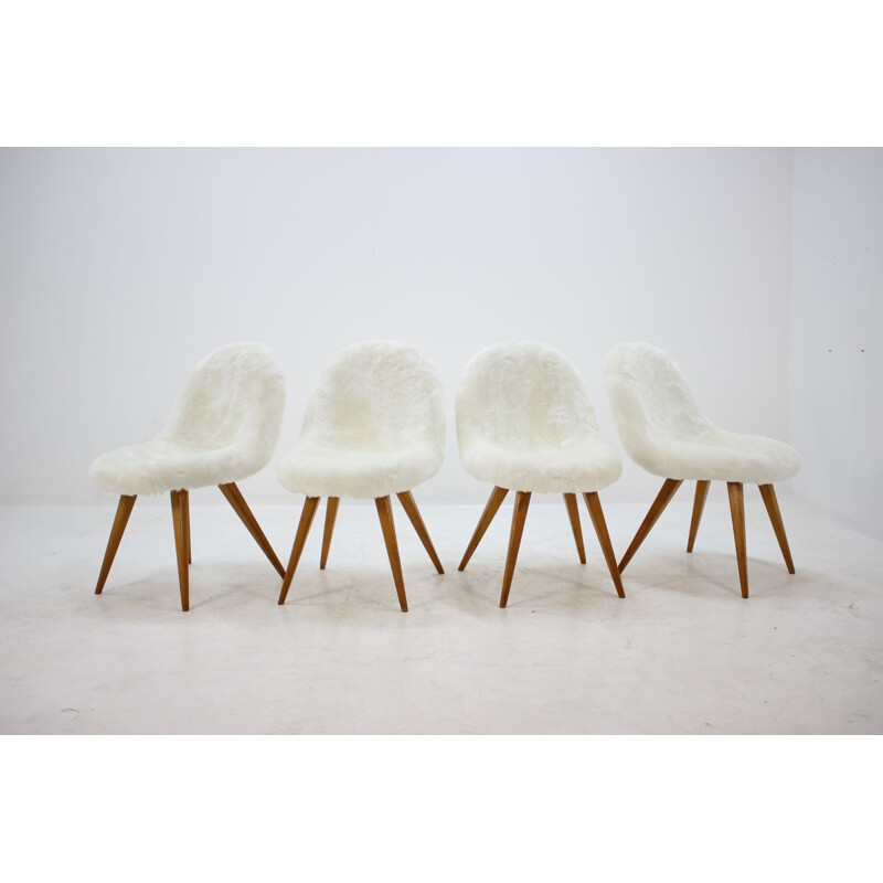 Set of 4 vintage dining chairs Shell Miroslav Navratil 1960s