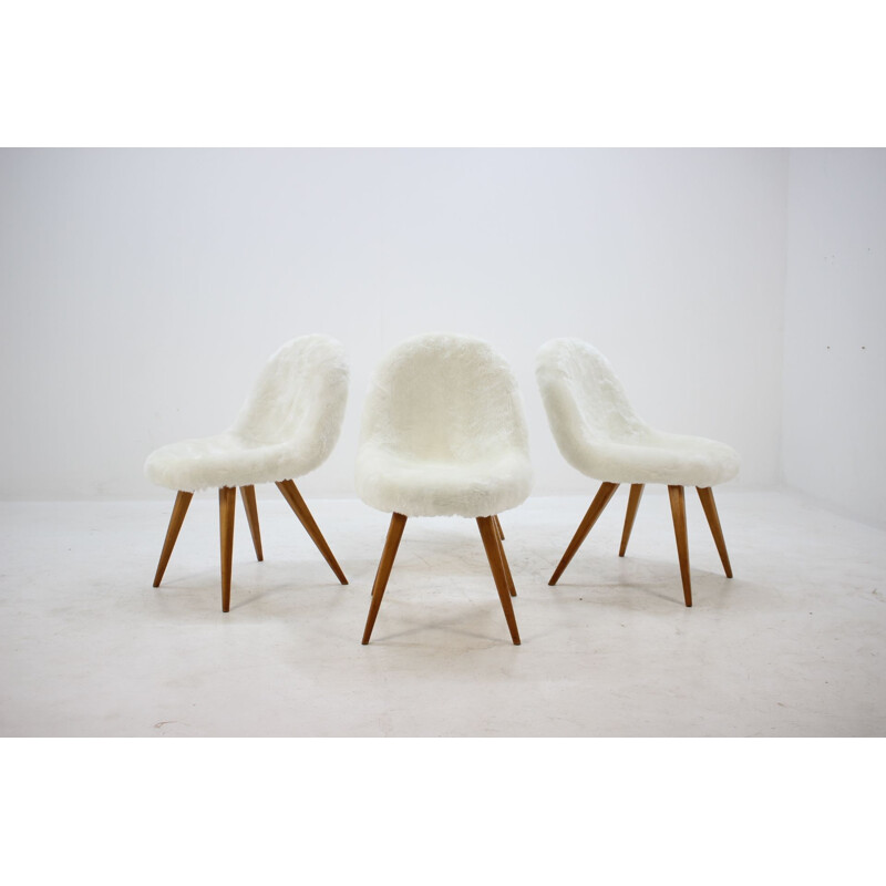 Set of 4 vintage dining chairs Shell Miroslav Navratil 1960s
