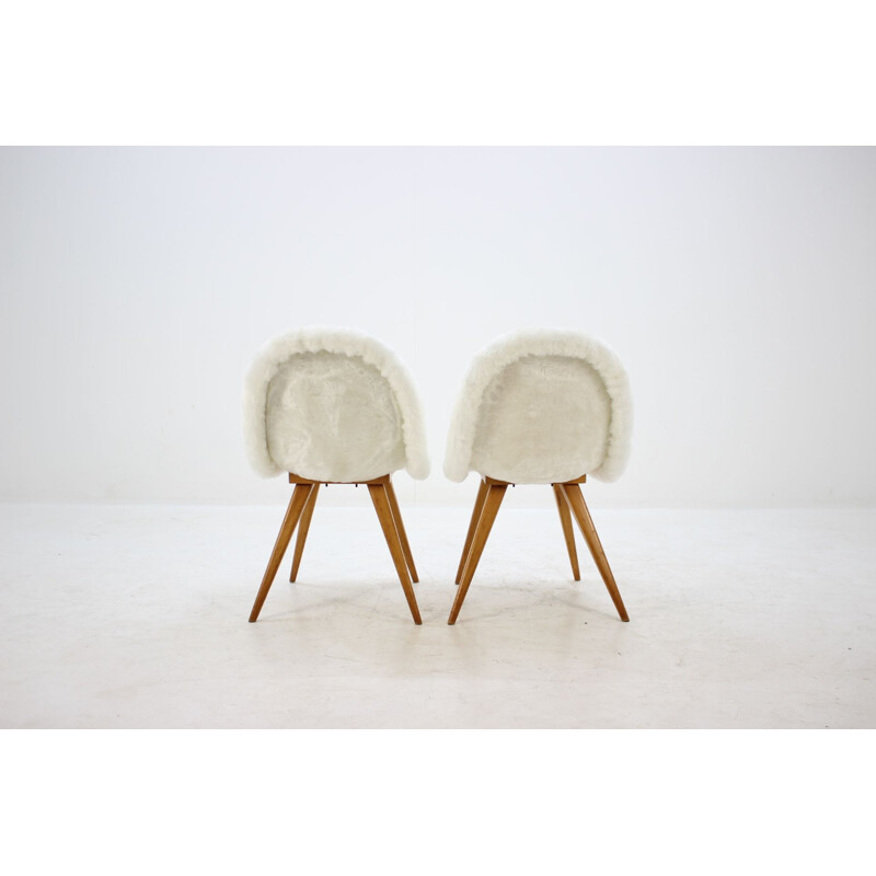 Set of 4 vintage dining chairs Shell Miroslav Navratil 1960s
