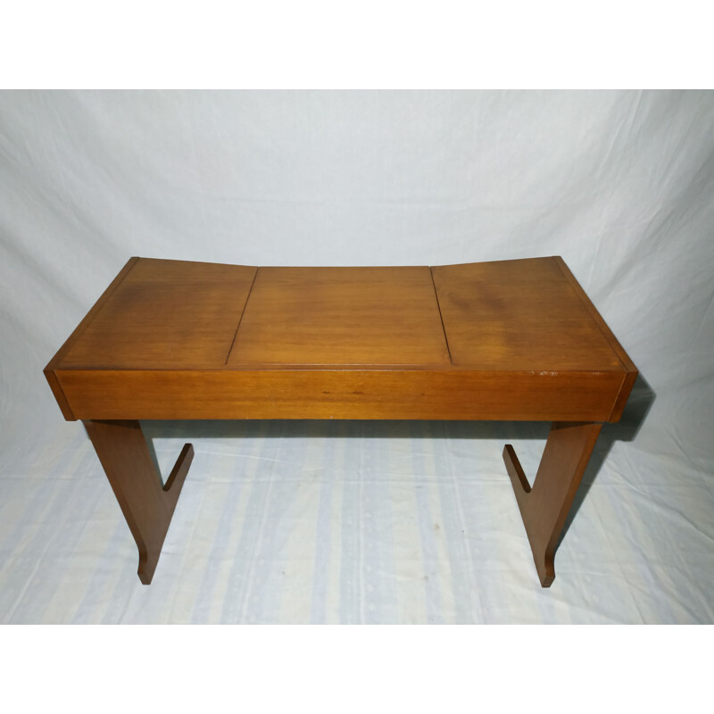 Vintage desk in teak convertible into dressing table Scandinavian 1960s