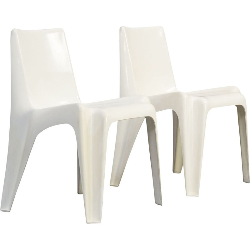 Pair of white BA1171 chairs by Helmut Bätzner