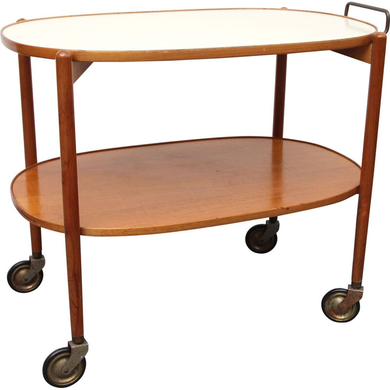 Vintage trolley in cherrywood and formica