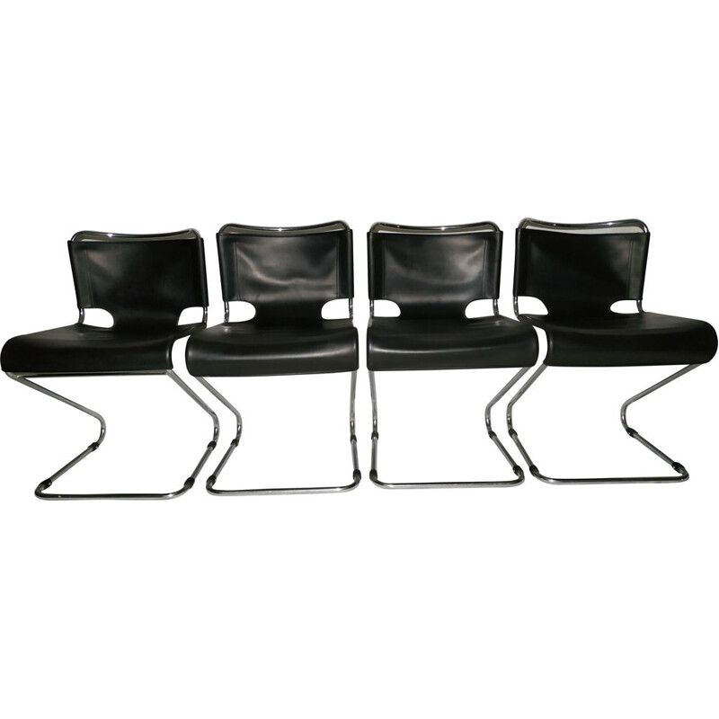 Set of 4 vintage chairs Biscia by Pascal Mourgue for Steiner 1970