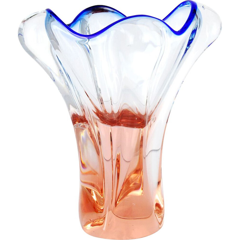 Multicolored glass vase by Jozef Hospodka