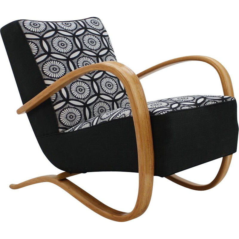 Black H-269 armchair by Jindrich Halabala