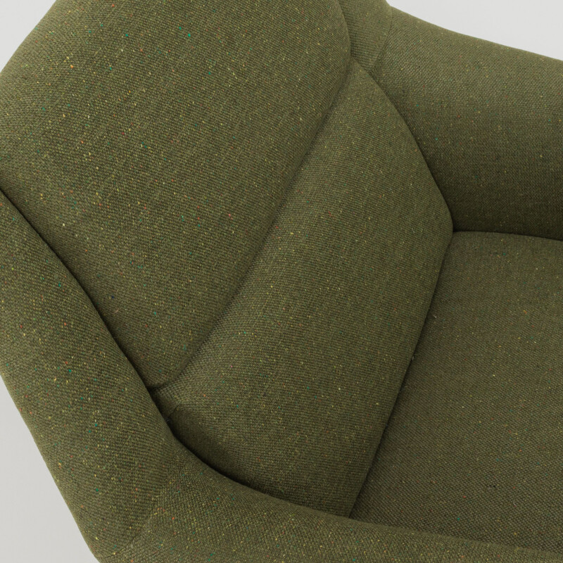 Vintage armchair in green wool by Gio Ponti for Minotti 1960s